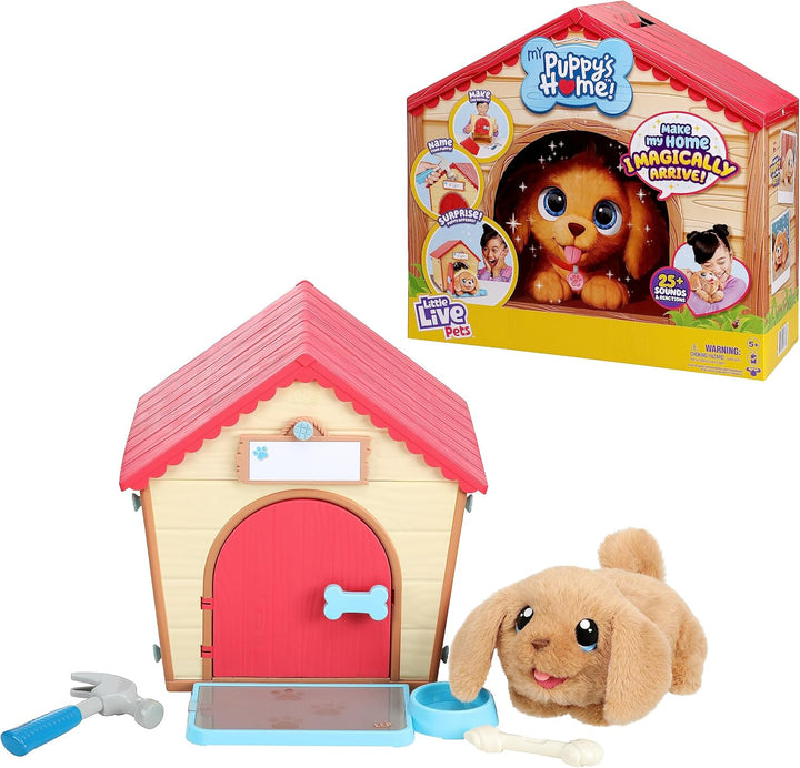 Little Live Pets – My Puppy's Home: interaktiver Hund mit DIY-Hundehütte zum Selbstaufbauen und span