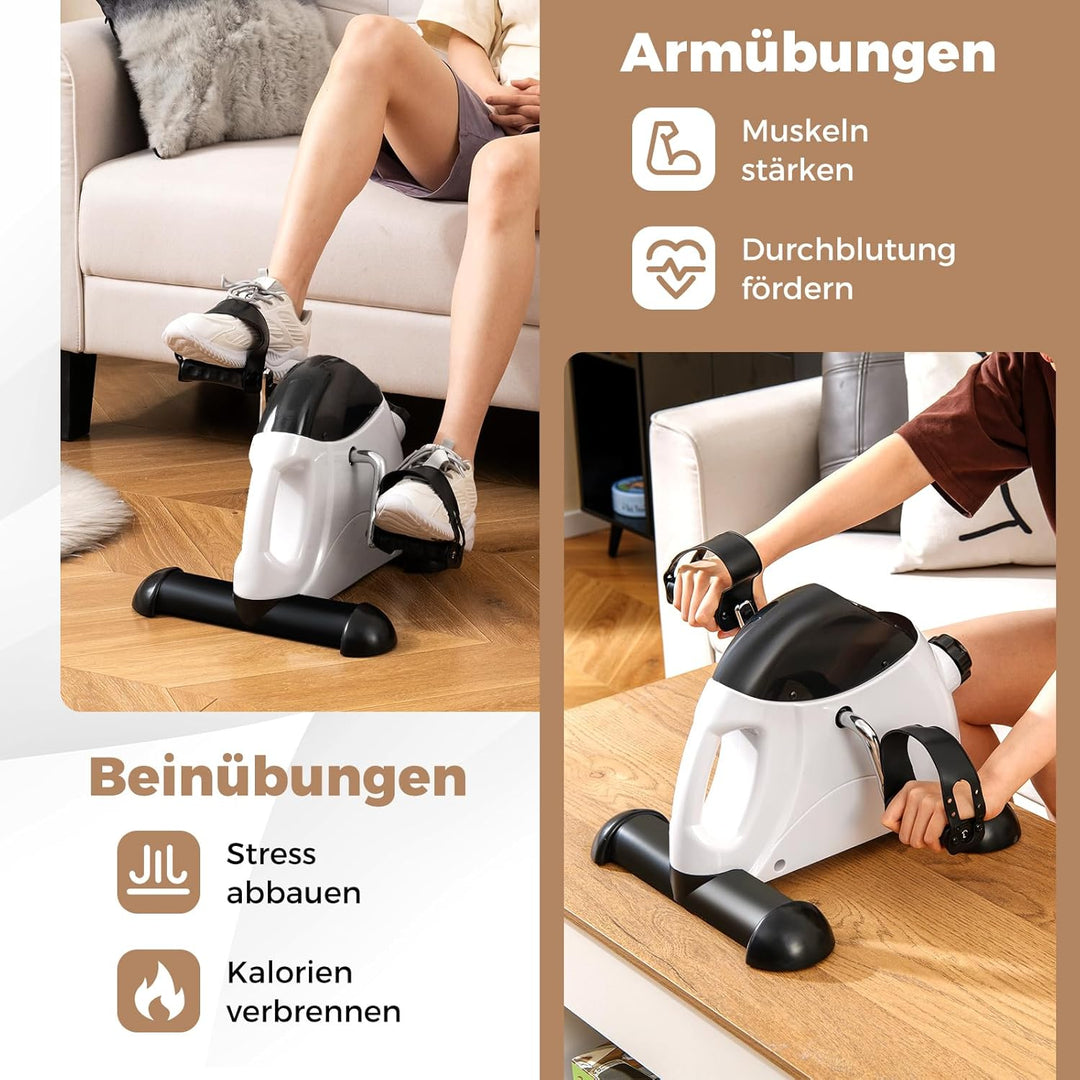 COSTWAY Pedaltrainer für Senioren, Arm und Beintrainer unter dem Schreibtisch, Heimtrainer mit verst