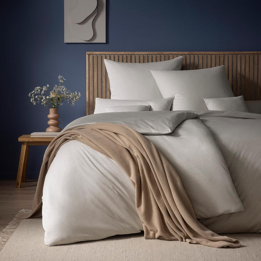 ESTELLA Mako Interlock Jersey Bettwäsche Uni Takoma Silber, 1 Bettbezug 135 x 200 cm + 1 Kissenbezug