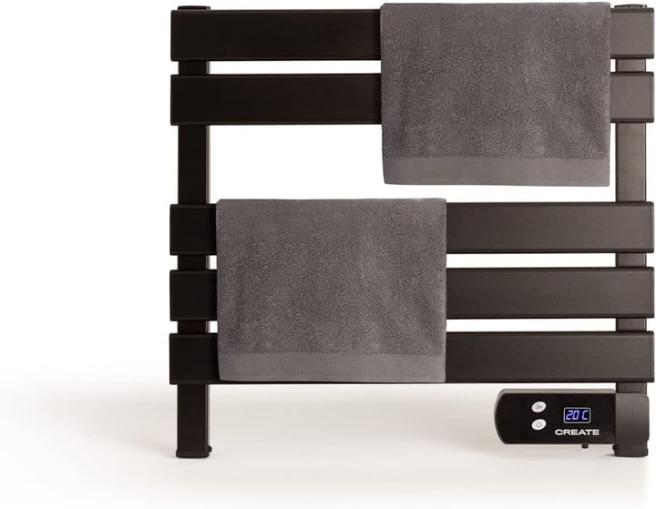 CREATE / WARM Towel Mini 150W / Elektrischer Badheizkörper Schwarz / 52,3x8x55,8cm / Leise, geringer