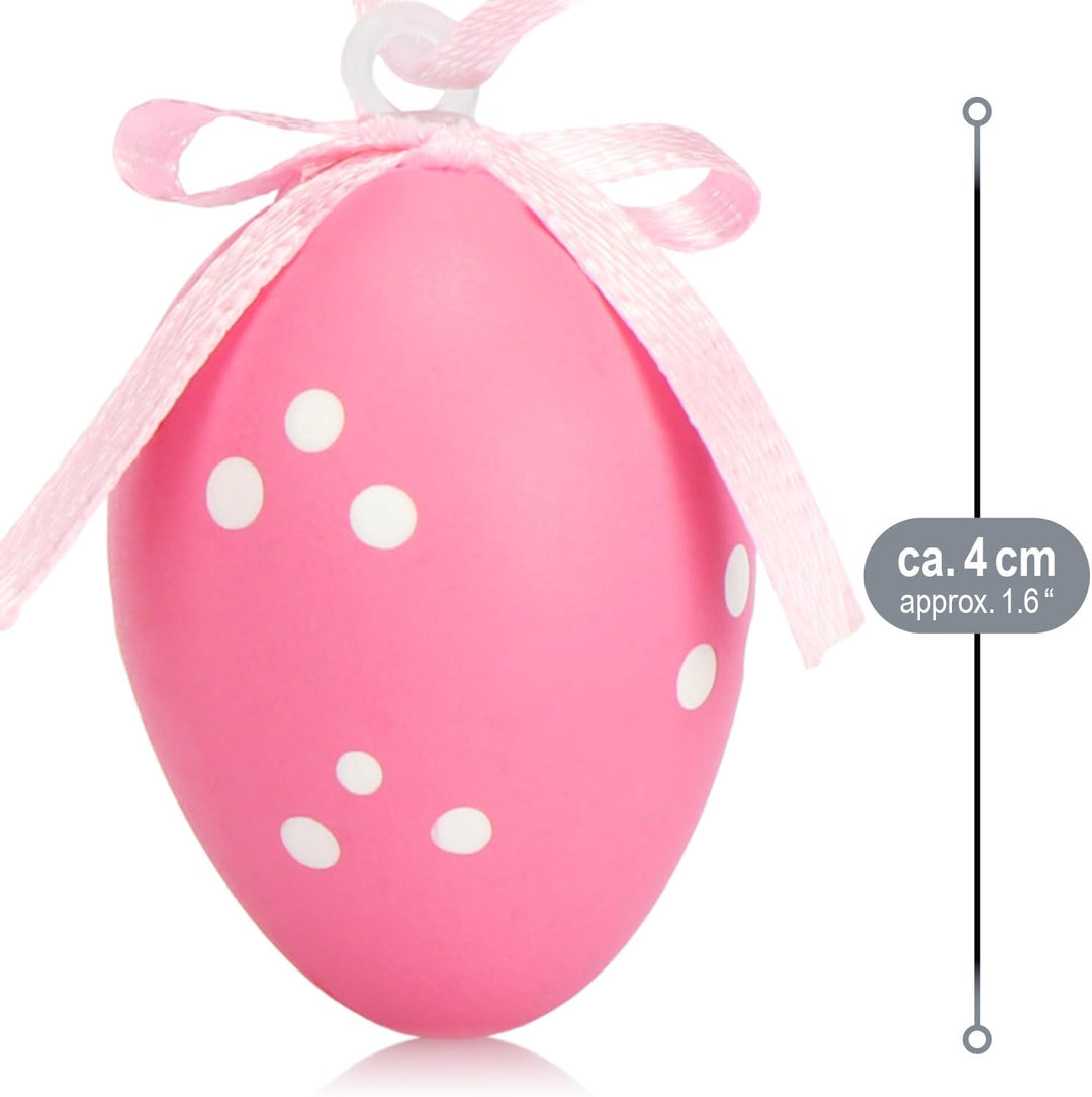 COM-FOUR® 36x Ostereier zum Aufhängen - Handbemalte Osterdeko mit tollen Mustern - Deko Ostereier in