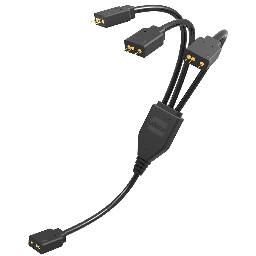 Akasa Adressierbarer RGB LED Verlängerungskabel, 1 zu 3 aRGB LED Y Verteiler Kabel, 3 Pin Anschluss,