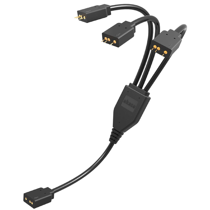 Akasa Adressierbarer RGB LED Verlängerungskabel, 1 zu 3 aRGB LED Y Verteiler Kabel, 3 Pin Anschluss,