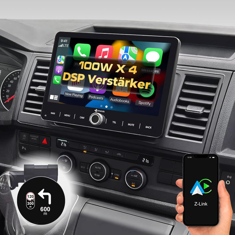 DYNAVIN Android Autoradio Navi für VW T5 T6 Caddy Tiguan Sharan Skoda, 10,1 Zoll Radio mit Wireless