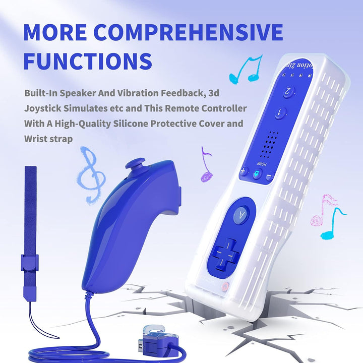 TechKen Controller für Wii mit Motion Plus und Wii Nunchuck Controller Wii Fernbedienung Nunchuk Kon