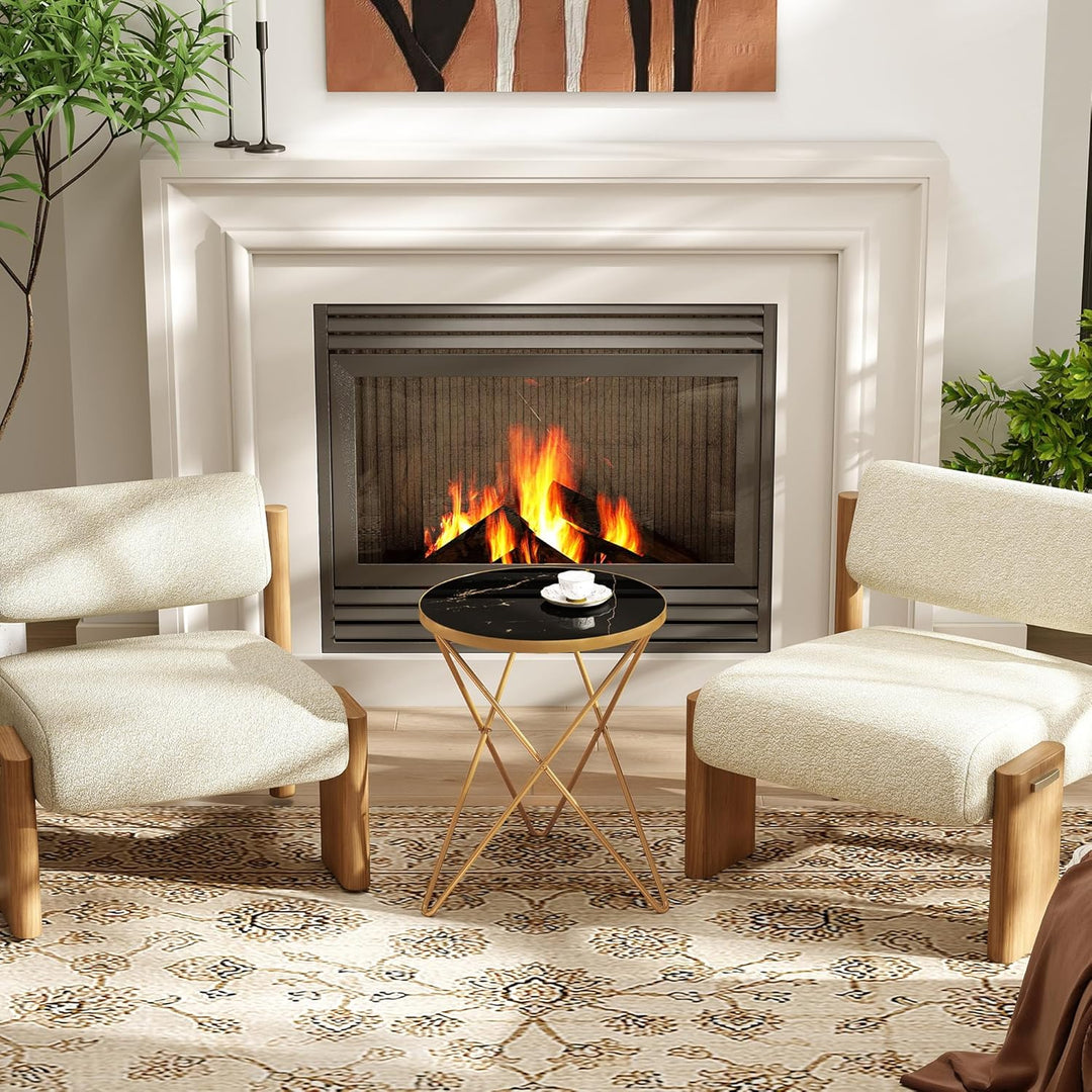 Couchtisch, Beistelltisch rund, Wohnzimmertisch, Kleiner Tisch, Sofatisch für Wohnzimmer, Schwarz Go