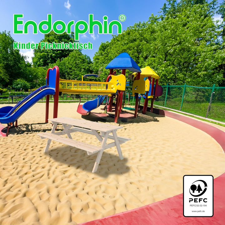 Endorphin Kinder-Picknicktisch aus Kiefernholz 117 cm lang