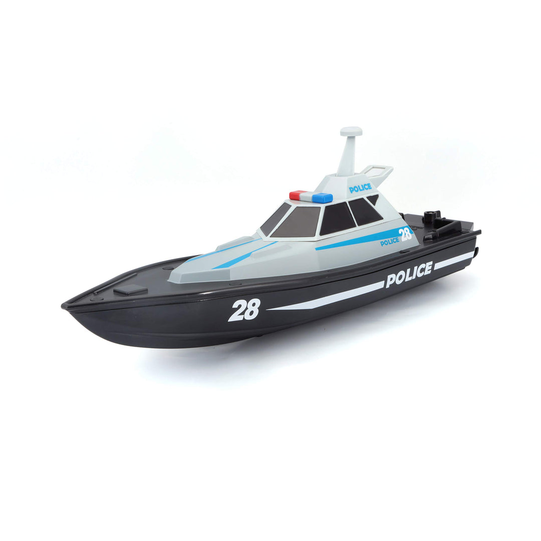 Bauer Spielwaren M82196 Tech R/C Polizeiboot: Ferngesteuertes Spielzeugboot im Polizei-Look, 35 Mete