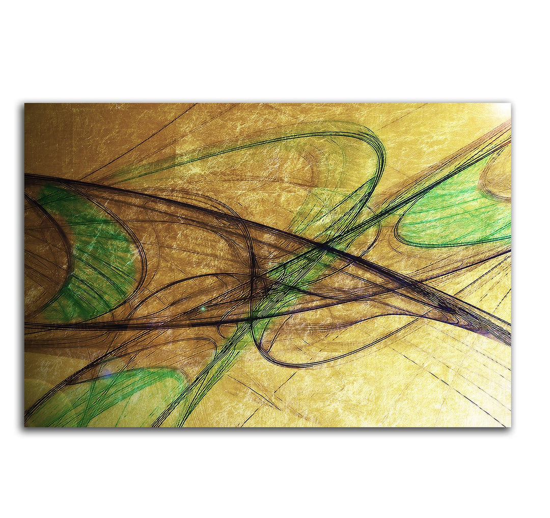 Paul Sinus Art 60x80cm Abstrakt022_Leinwandbild Abstrakte braun grün schwarz Kunst Kunstdruck auf Le