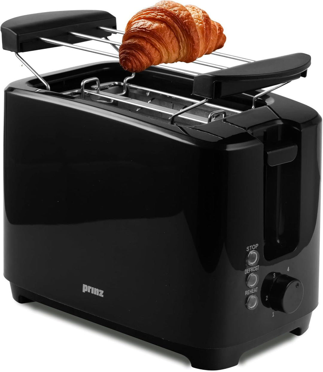 Prinz Doppelschlitz-Toaster PZ-TA2 – 750 W, 6 Bräunungsstufen, automatische Brotzentrierung, Auftaue