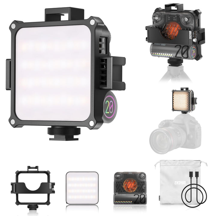 ZHIYUN Fiveray M20 [Official] Videolicht 20W, Bi-Color LED Streaming Licht, Magnetisch Tragbar Video