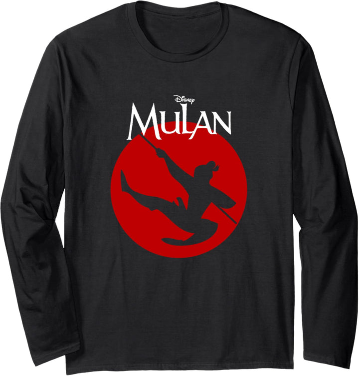 Disney Mulan Silhouette In Action Red Circle Langarmshirt