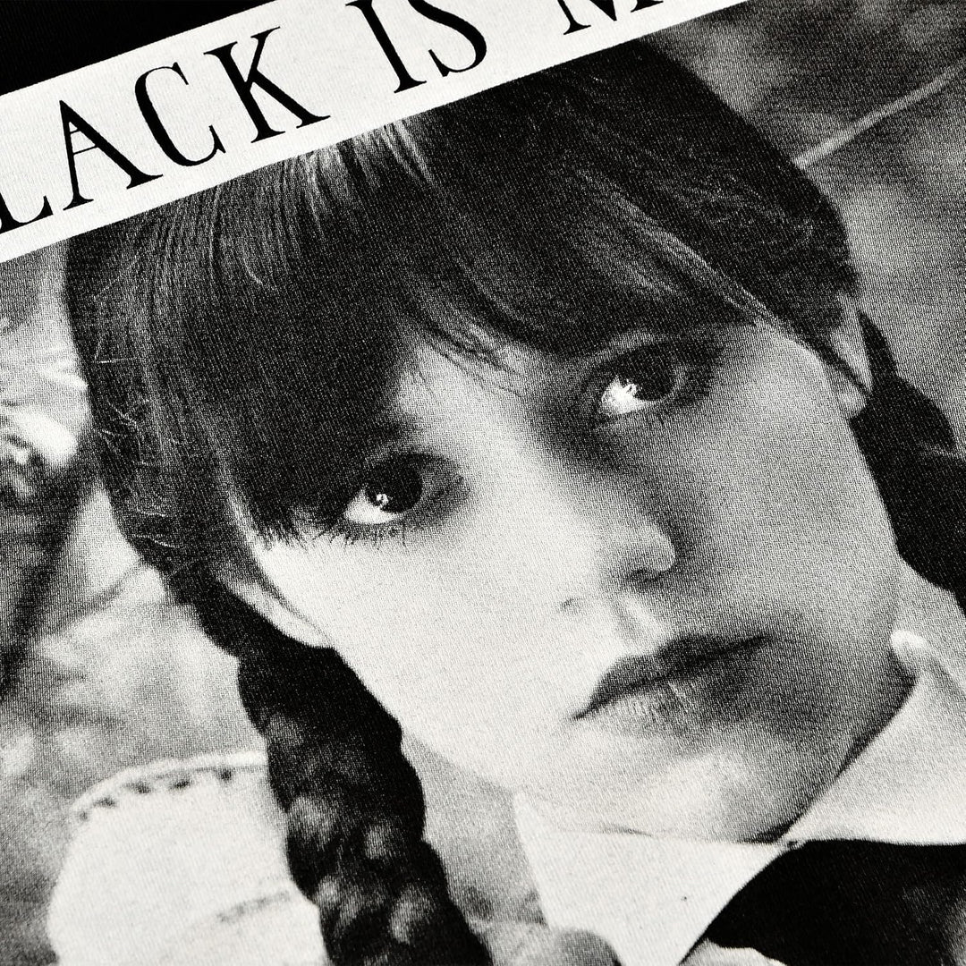 Elbenwald Wednesday T-Shirt mit verschiedenen Motiven für Herren Damen Unisex Baumwolle schwarz S Bl