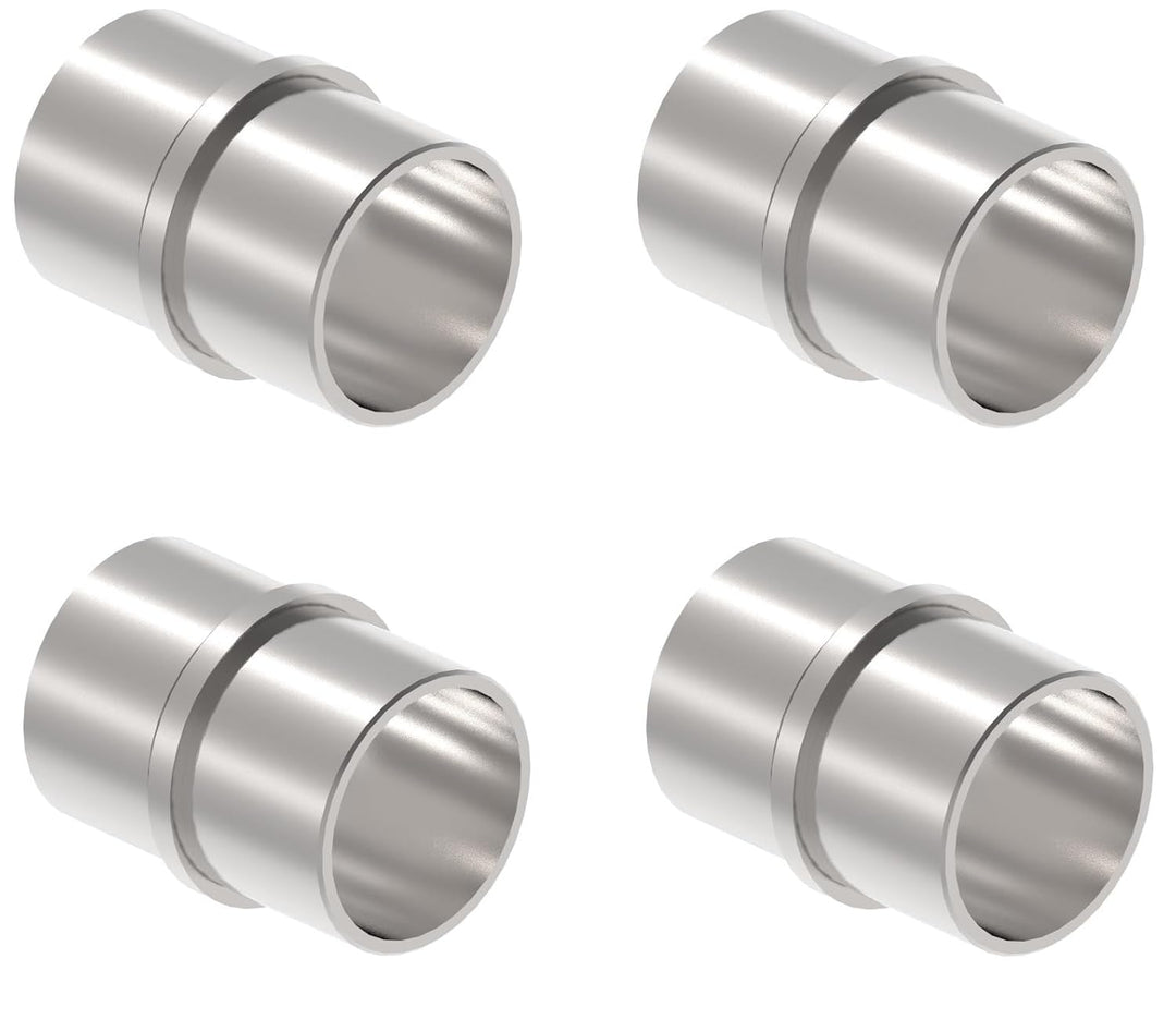 Sellon24® 4 x Rohrverbinder Verbindungsmuffe für Ø 42,4 Rundrohr, Edelstahl V2A Rohr Steckverbindung