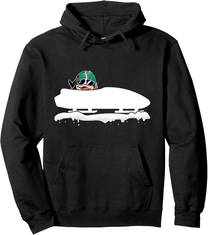 Niedlicher Bobsled Pinguin Bobschlitten Fahrer, lustiger Wintersport Pullover Hoodie