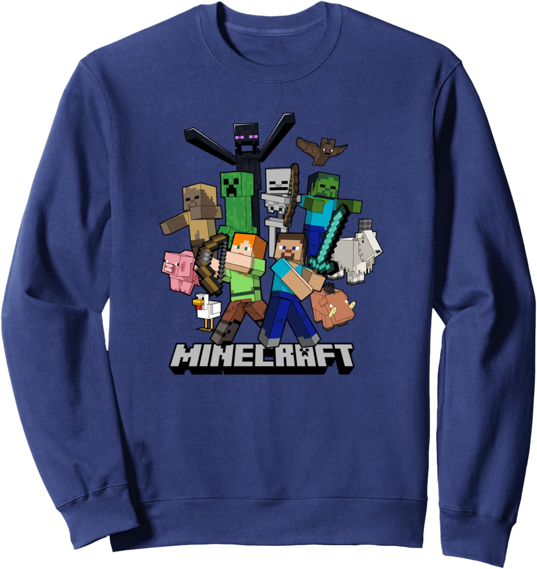 Minecraft Heroes & Enemies Group Shot Sweatshirt