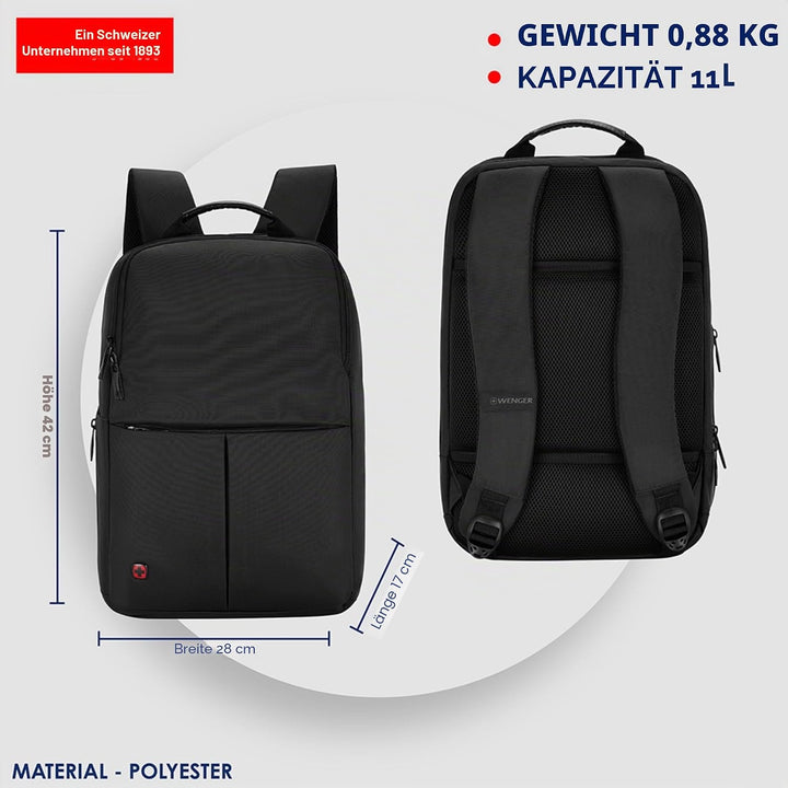 WENGER Reload 14 Laptop-Rucksack mit Tabletfach, Notebook bis 14 Zoll, Tablet bis 10 Zoll, Organizer