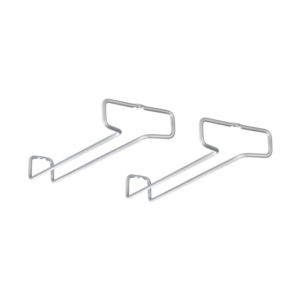 Metaltex 364922039 Rail Weinglashalter 2er Set Polytherm, Beschichtung, grau, 26 x 11 x 4 cm Klein,