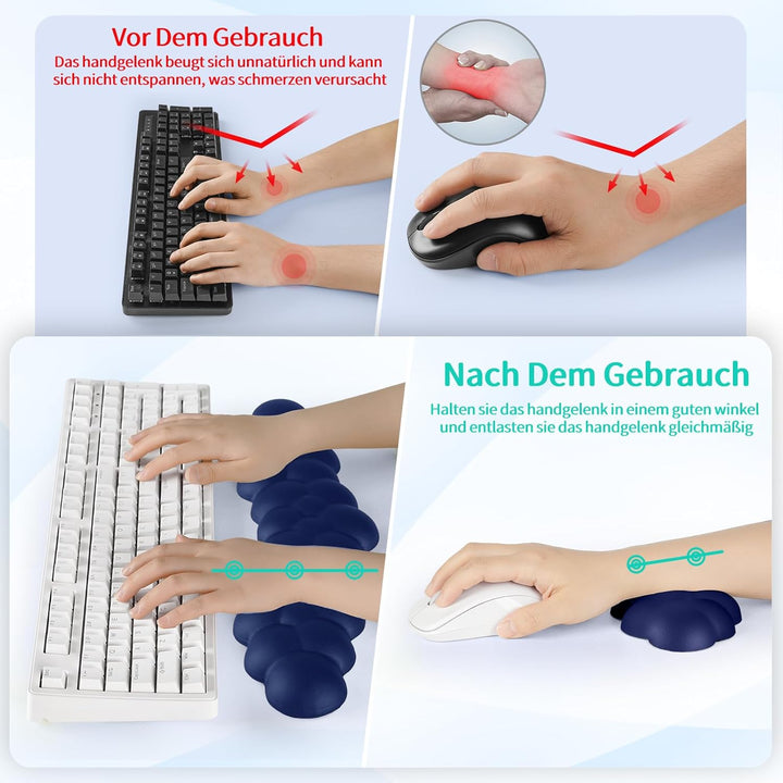 Sushret Handballenauflage Tastatur Wolke, Ergonomische Handauflage Mit PU Leder Memory Schaum, Cloud