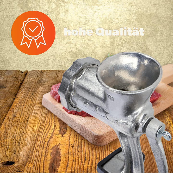 KADAX Fleischwolf aus Eisenguss, 6 Grössen, manuelle Fleischmaschine mit Tischklemme, Vintage Fleisc