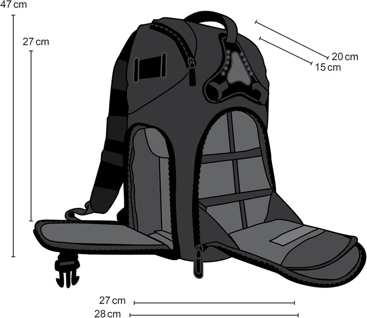 Mantona Rhodolit SLR-Kamerarucksack - Fototasche geeignet für SLR mit angesetztem Objektiv, weitere