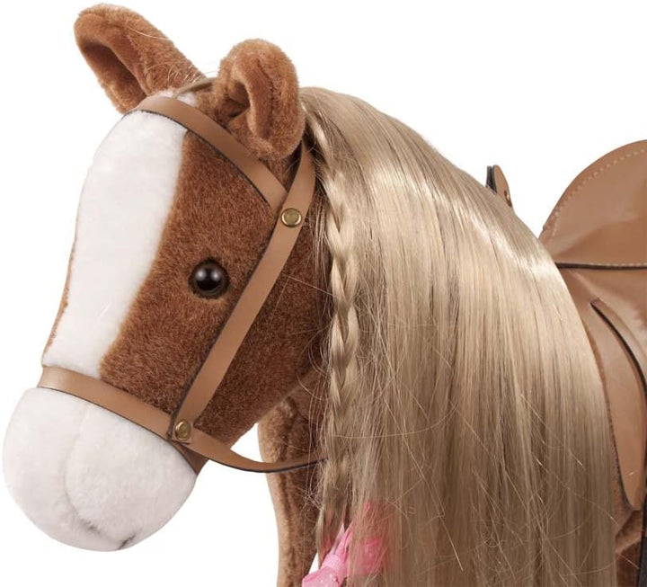 Götz 3402375 Brown Beauty Kämmpferd - braunes Plüschpferd mit einem Stockmass von ca. 37 cm und eine