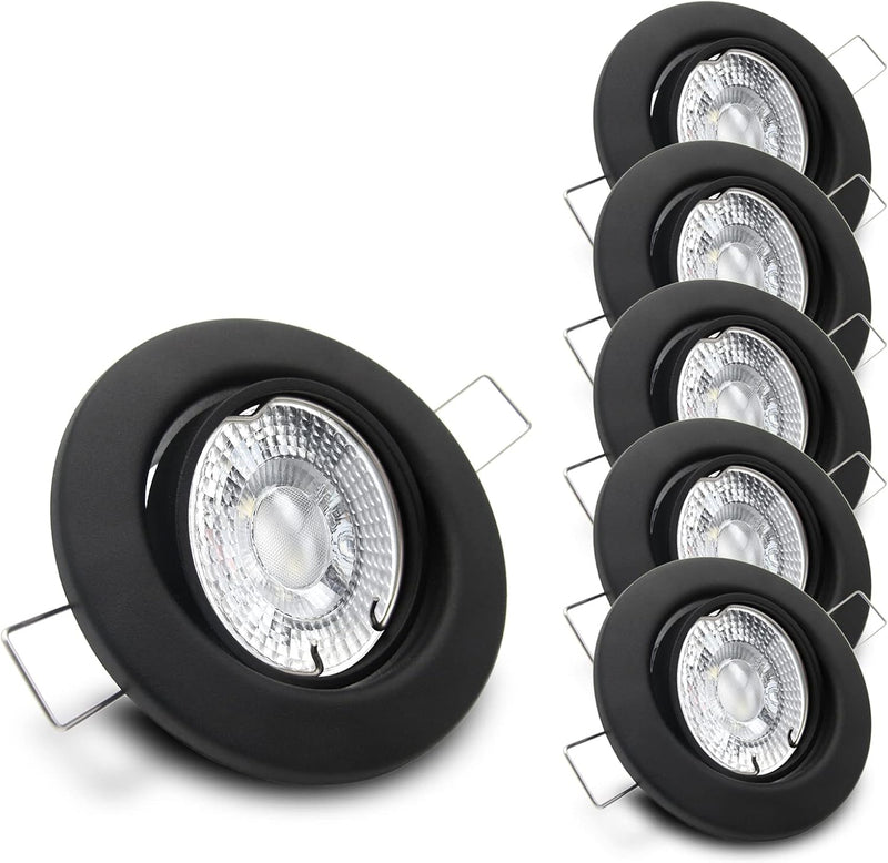 trendlights24 Decora Decken Einbaustrahler flach 35 mm 230V 5er Set - LED Spots je 5W Neutralweiss 4