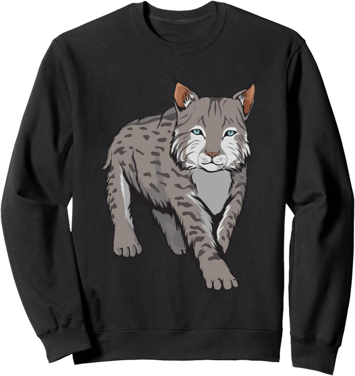 Luchs Bild Zeichnung Design Wildkatze Luchs Sweatshirt
