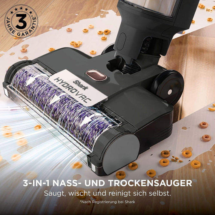 Shark HydroVac Kabelloser Nass Trockensauger mit antimikrobieller Bürstenrolle, Mehrzwecklösung geru
