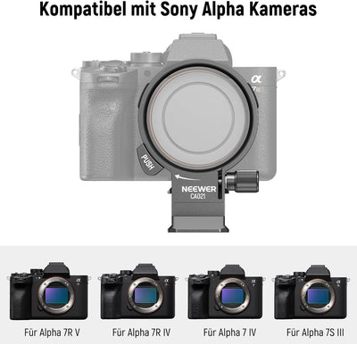 NEEWER Rotatable Collar Mount Plate für Alpha 7R IV 7R V 7 IV 7S III, Lens Stativschelle, Kamera Obj