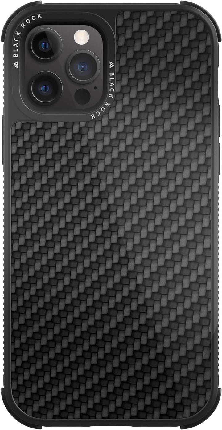 Black Rock - Hülle Robust Case Real Carbon passend für Apple iPhone 12/12 Pro I Karbon Handyhülle, F