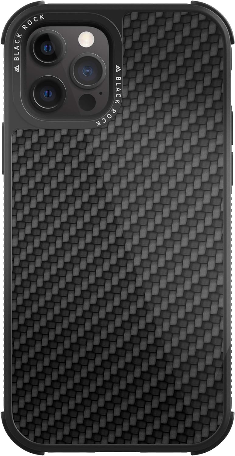 Black Rock - Hülle Robust Case Real Carbon passend für Apple iPhone 12/12 Pro I Karbon Handyhülle, F