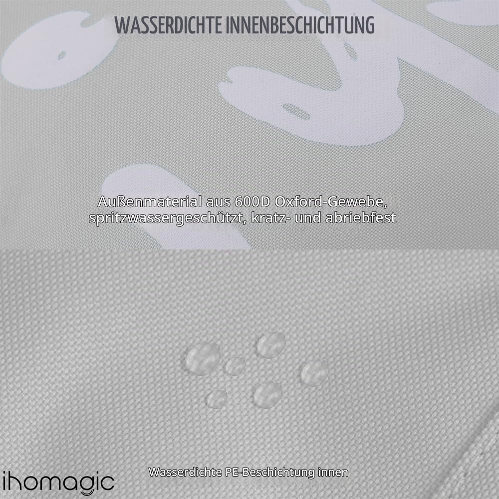 IHOMAGIC 2er Wäschekorb 91L Faltbar Wäschesammler Wäschetonne Stoff Wäschebox mit Griff, Gross Wäsch