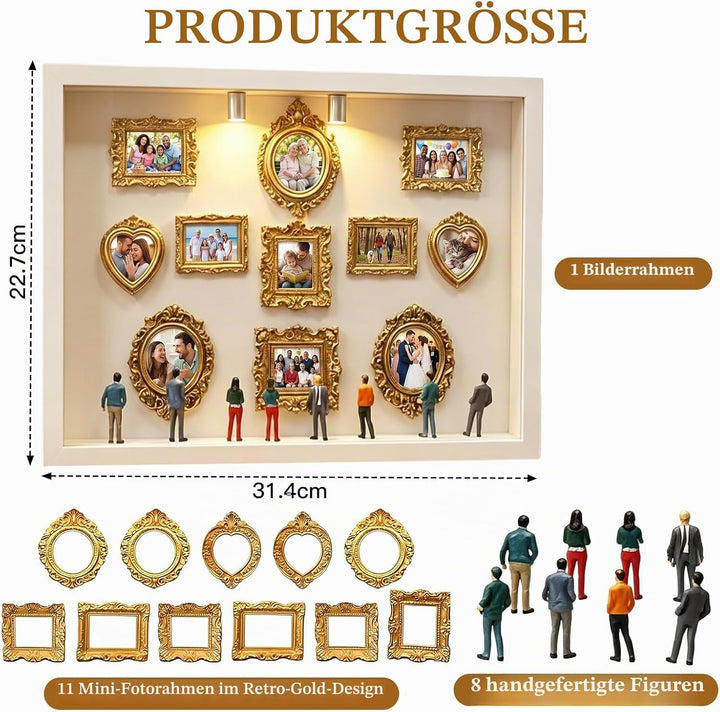 DIY Mini Museum Silhouette Box, Mini Figuren Menschen Museum, Foto Erinnerungsanzeige Set mit 11 Min