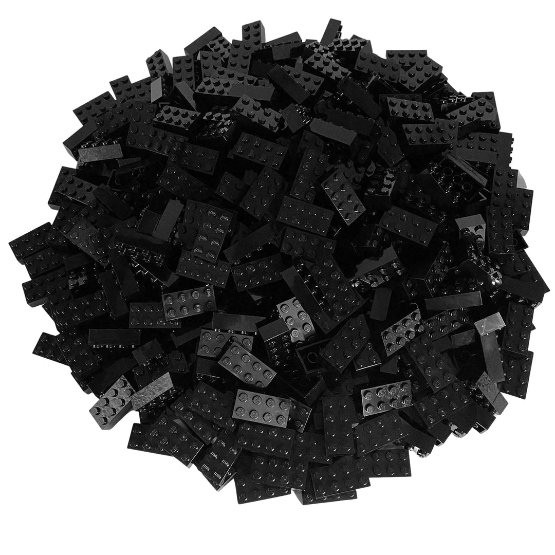 Lego® Classic Basic 2x4 Steine Schwarz - 100 Stück - Bausteine Grundbausteine für Kreative Bauvorhab