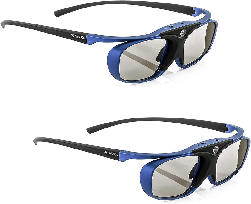 Hi-SHOCK 2x RF Pro Deep Heaven | Funk 3D Brille kompatibel mit Epson/Sony RF Beamer komp. mit JVC PK