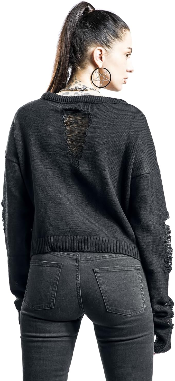Heartless Akela Top Frauen Strickpullover schwarz Everyday Goth, Nu Goth, Pastel Goth, Rockwear S Sc