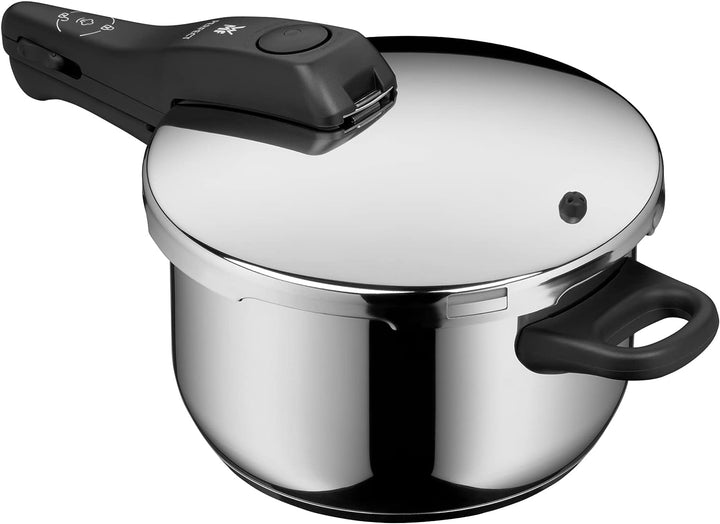 WMF Perfect Schnellkochtopf Induktion 4,5l, Dampfkochtopf, grosses Kochsignal, 2 Kochstufen, abnehmb