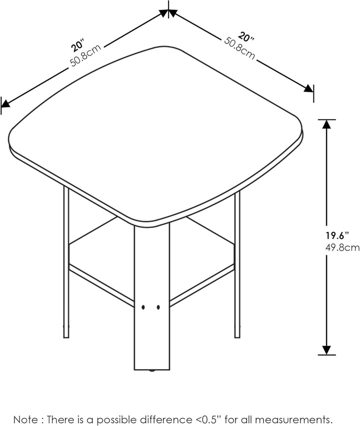 Furinno Simple Design Beistelltisch, holz, Französische Eiche grau, 50.8 x 50.8 x 49.78 cm 2er Set F