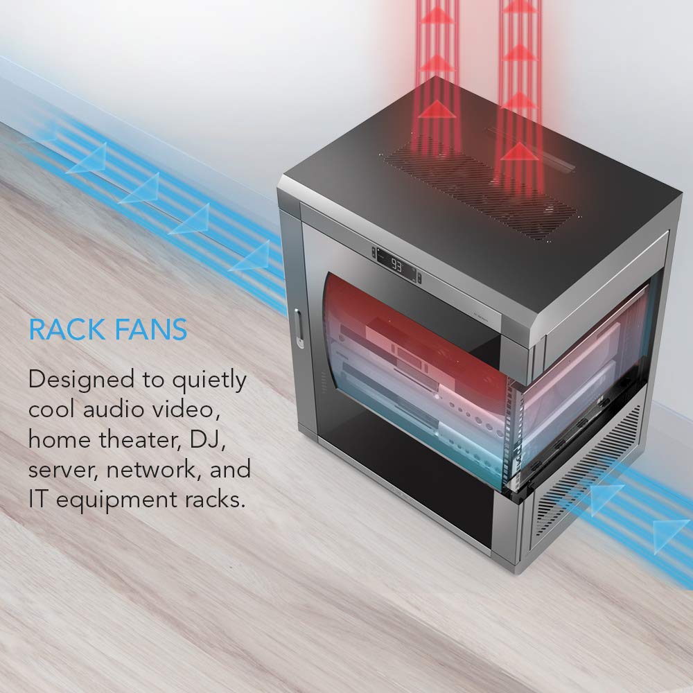 AC Infinity RACK ROOF FAN KIT, Quiet Dual-Fans with Speed Controller, for cooling AV, Home Theater,