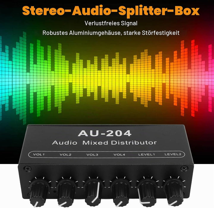Kleiner Mini-Stereo-Audio-Vorverstärker, 2 Eingänge und 4 Ausgänge, 3,5 Mm, Einzeln Gesteuert, Kopfh