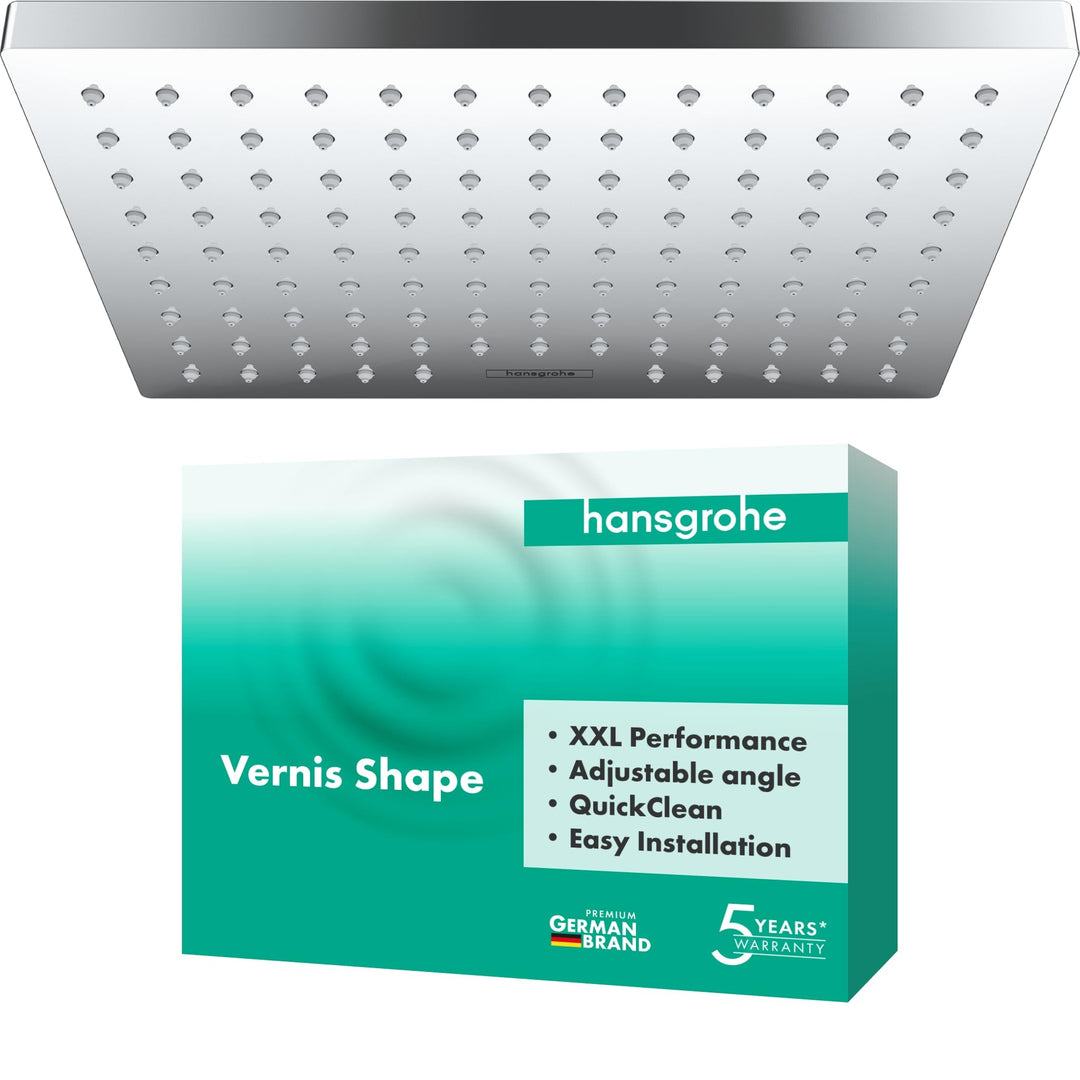hansgrohe Vernis Shape - Kopfbrause, eckige Duschbrause (230 x 170 mm), Regendusche mit 1 Strahlart