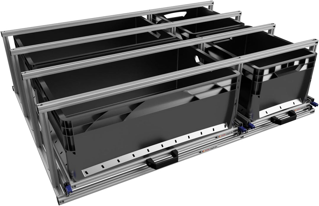 VOBI Heckauszug Kastenwagen Doppelauszug, mit Ablagefläche, 1050x814 mm, 100 kg Belastbarkeit