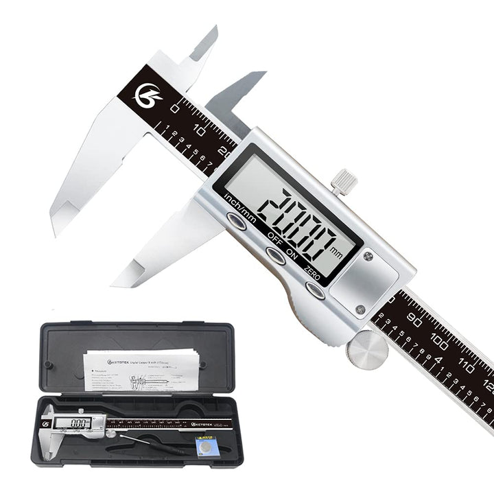 KETOTEK Messschieber Digital Schieblehre Edelstahl, 150mm / 6-Zoll Schublehre mit Ersatzbatterie, Ca