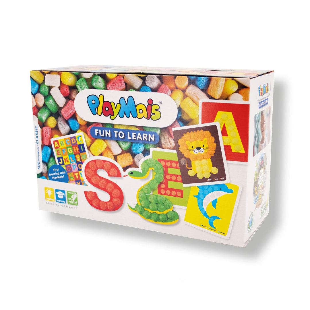 Playmais FUN TO LEARN ABC Bastel-Set für Kinder ab 3 Jahren I Motorik-Spielzeug mit 550 Stück & 14 M