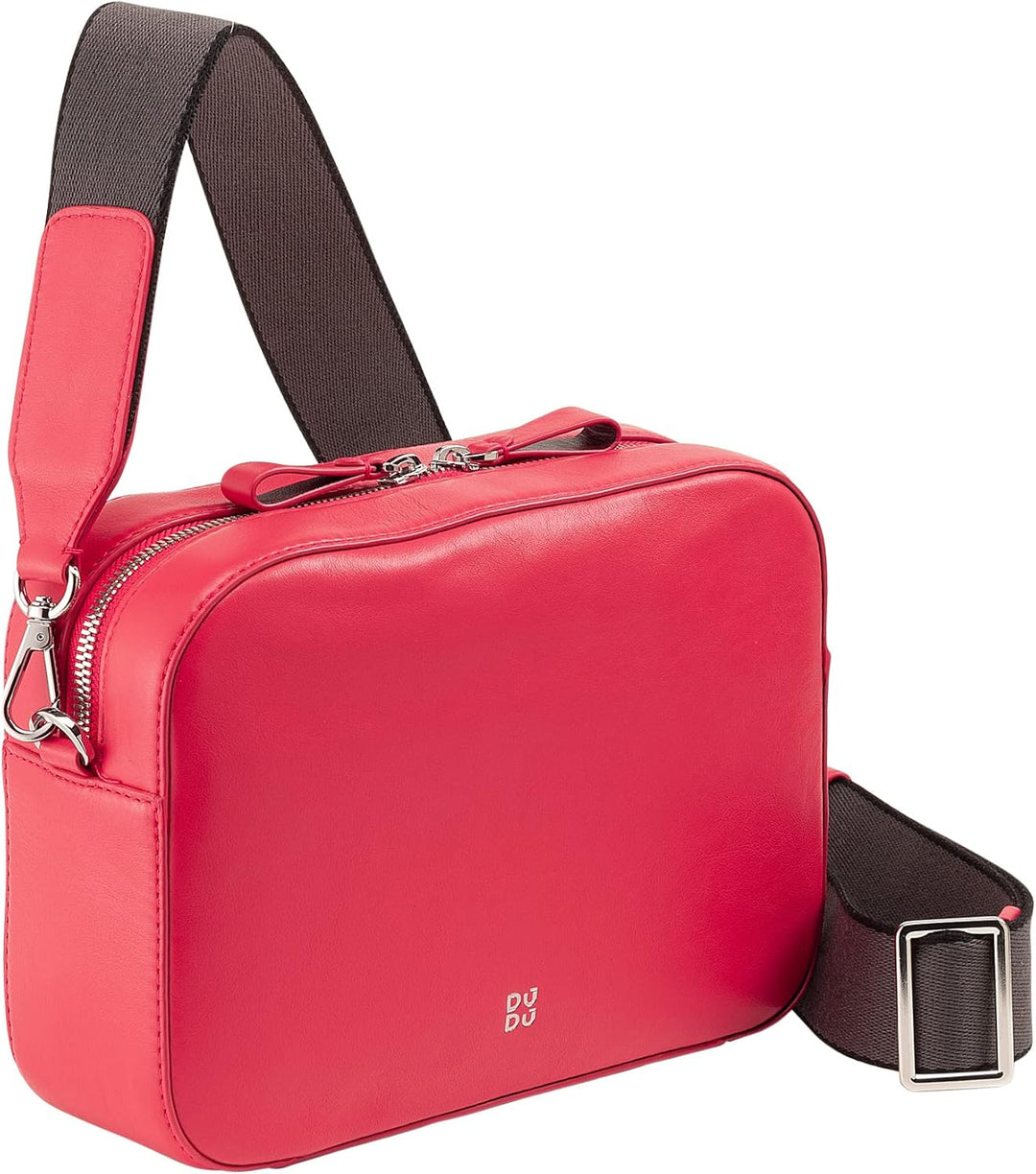 DUDU Damen Umhängetasche aus Leder, Kamera Bag mit abnehmbarem Riemen, kompakte Elegante Lederhandta