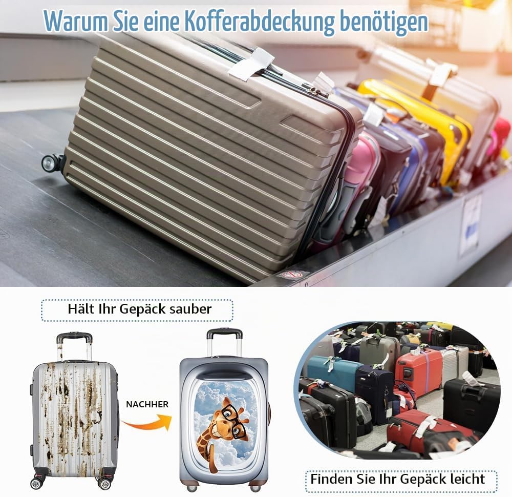 Elastisch Kofferhülle, DOTBUY 3D Reise Kofferschutzhülle Gepäck Cover Reisekoffer Hülle Schutz Bezug