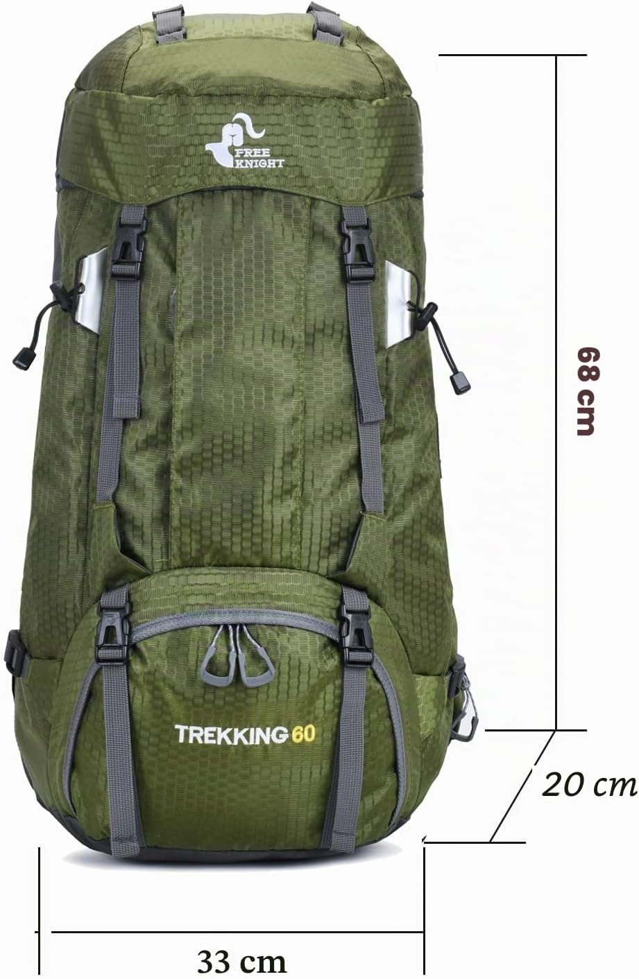 Bseash 60L Wasserdichter leichter Wanderrucksack mit Regenschutz, Outdoor Sport Tagesrucksack Multif