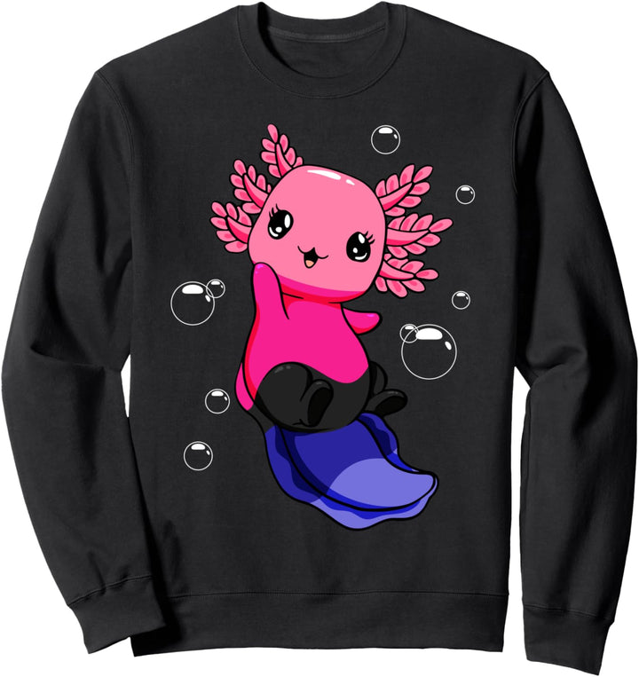 Omnisexuelle Flagge Axolotl Flor Kawaii Omnisexueller Stolz LGBTQ Sweatshirt