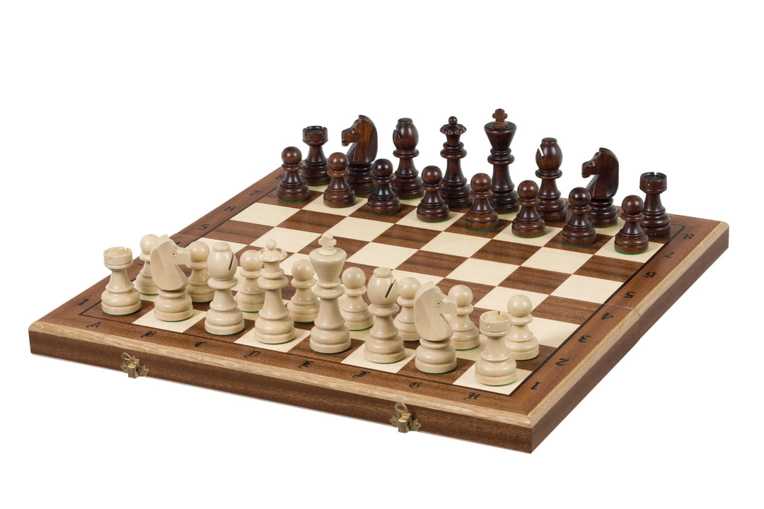 Sunrise Chess Turnierschachspiel Nr. 7 (50x50 cm) Intarsiert – Erstklassiges Schachset mit handgefer